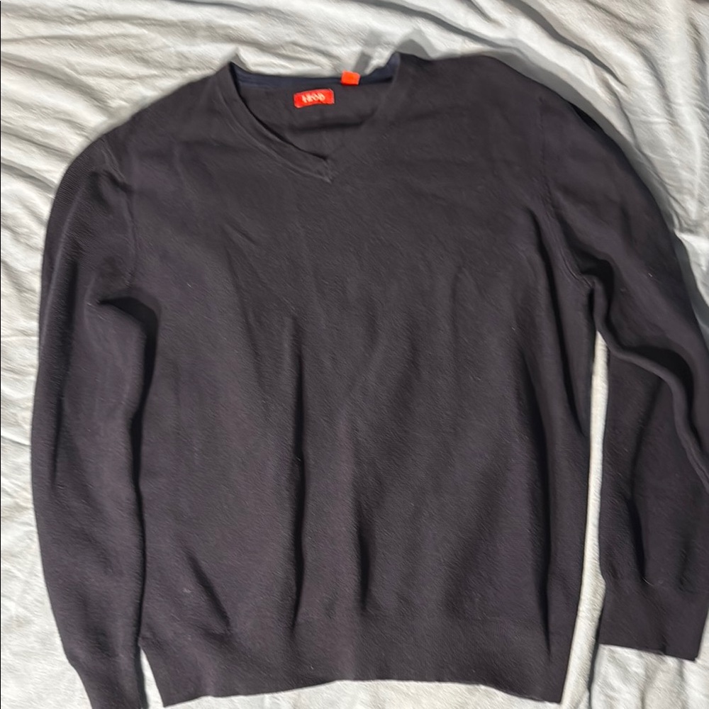 Izod Charcoal V-Neck Sweater Classic Knit